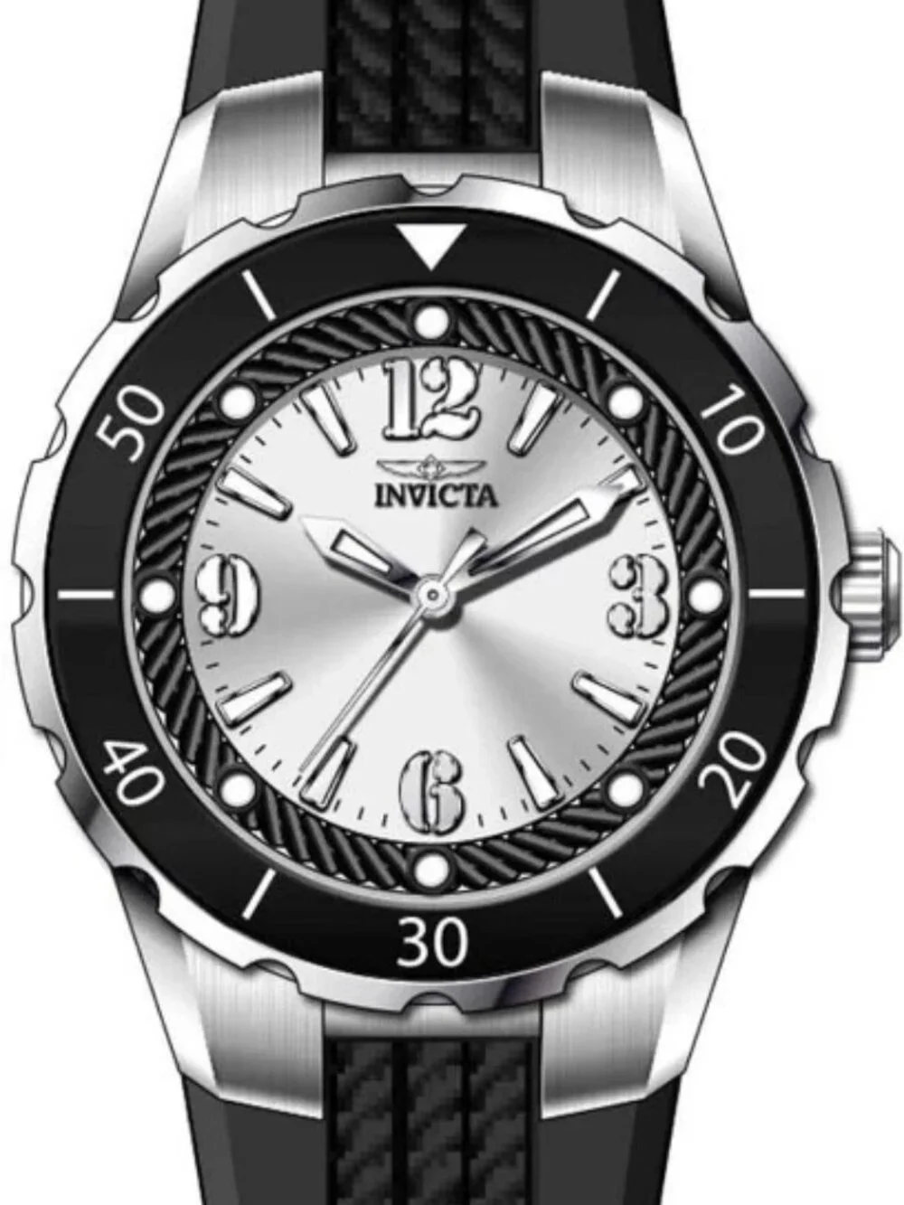 Invicta Women's 17482 Angel Analog Display Quartz Black Silicone Watch